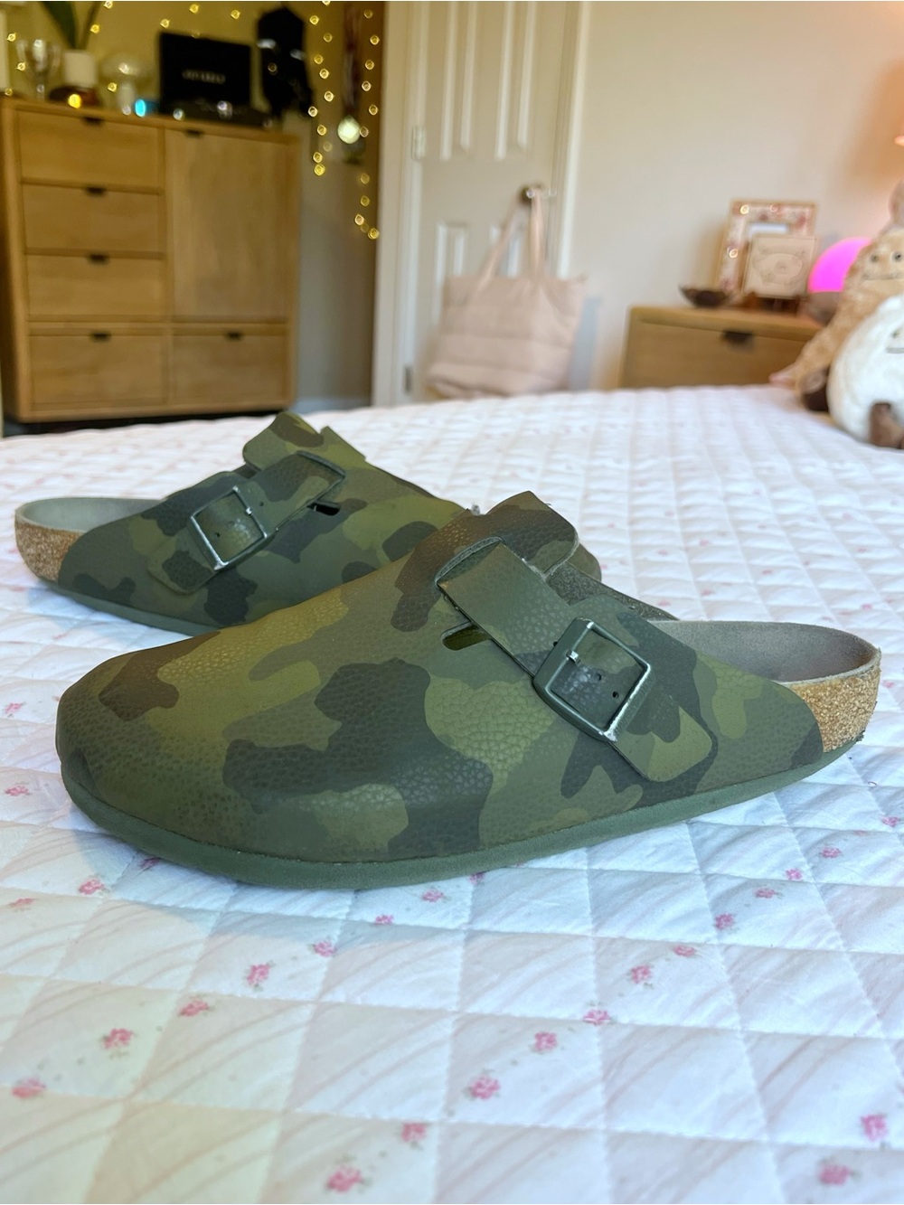 Birkenstock Boston Birko Flor Desert Soil Camo Green Clogs 43 Men’s 10